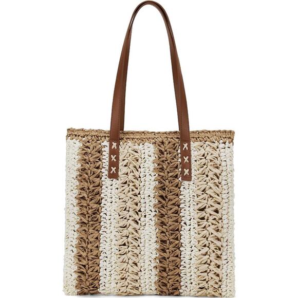 Boho Striped Woven Tote - Handmade, Chic, Beach Bag, Lightweight & Stylish - Picture 7 of 7